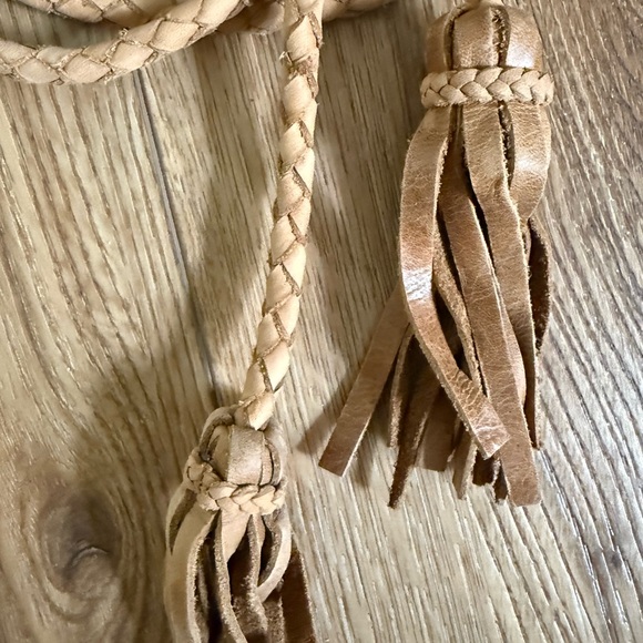 Anthro Braided Tan Leather Belt - Picture 2 of 3